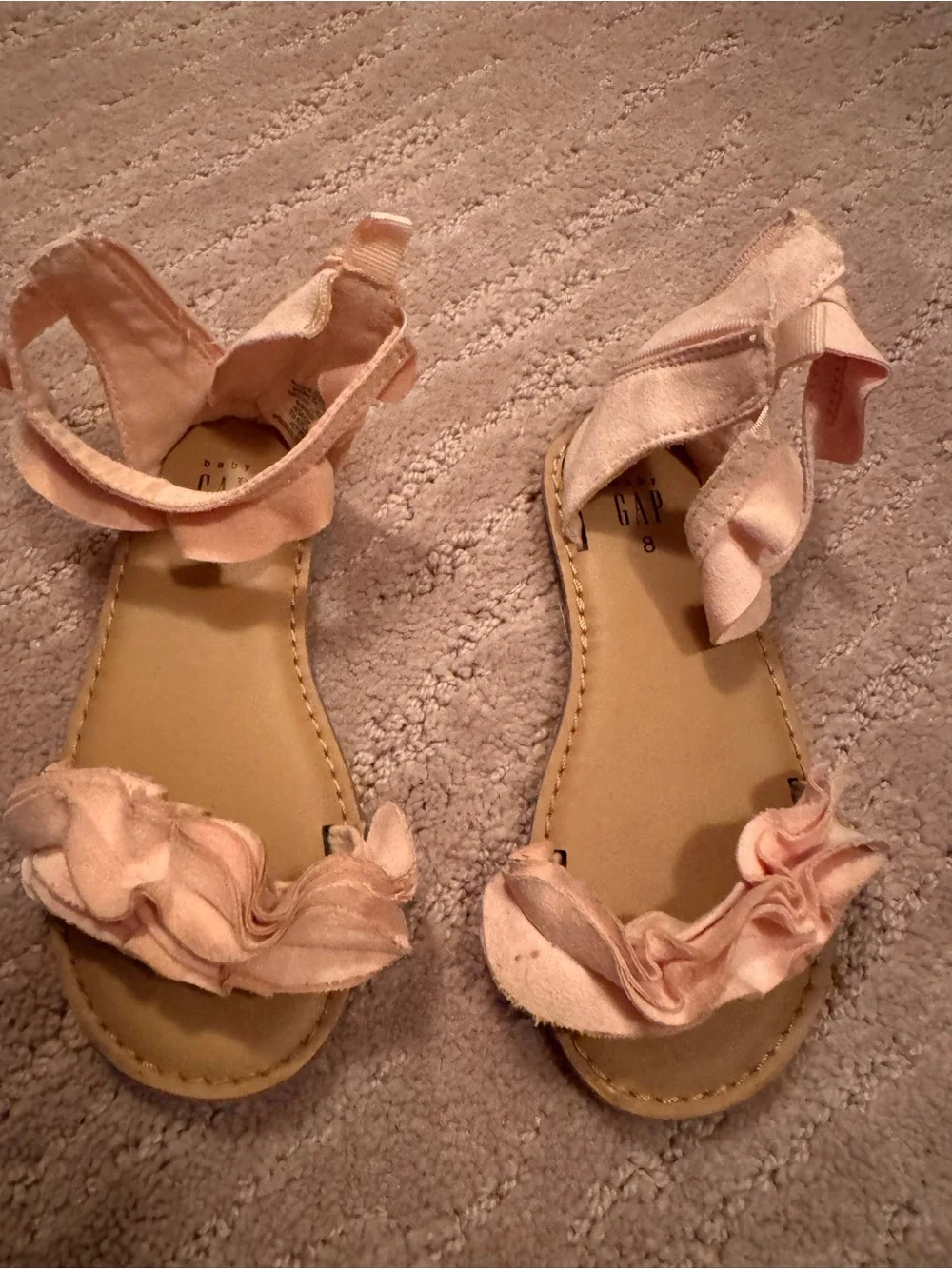 GAP Light Pink Ruffle Strap Girls Sandals
